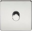 Knightsbridge MLA Screwless SF2191PC 1G 2-way 10-200W (5-150W LED) Intelligent dimmer - Polished Chrome