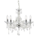 Searchlight 1455-5CL Marie Therese  5Lt Pendant - Clear Glass & Acrylic