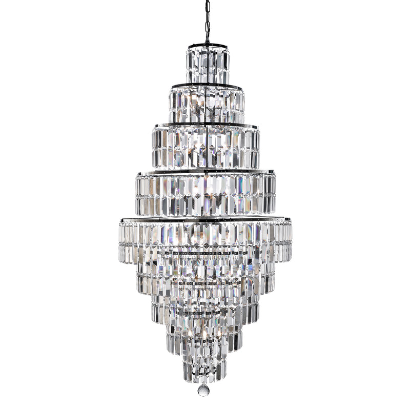 Searchlight 1500CC Empire  13Lt Chandelier  - Chrome Metal & Clear Crystal