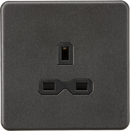 Knightsbridge MLA Screwless SFR7000USB 13A 1G Unswitched Socket -Smoked Bronze with Black Insert