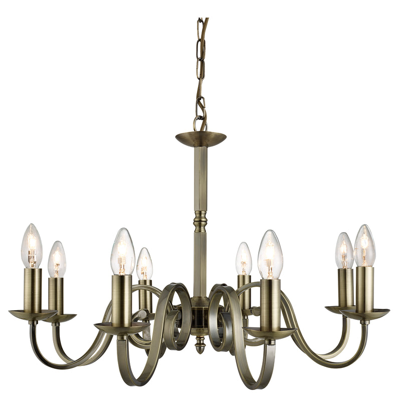 Searchlight 1508-8AB Richmond 8Lt Pendant - Antique Brass Metal