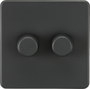 Knightsbridge MLA Screwless SF2192AT 2G 2-way 10-200W (5-150W LED) Intelligent dimmer - Anthracite