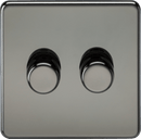 Knightsbridge MLA SF2192BN 2G 2 - way 10 - 200W (5 - 150W LED) Intelligent dimmer - Black Nickel - Knightsbridge MLA - Falcon Electrical