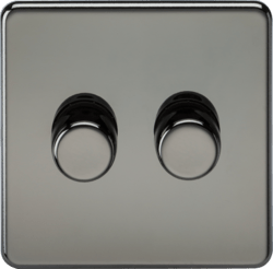Knightsbridge MLA SF2192BN 2G 2 - way 10 - 200W (5 - 150W LED) Intelligent dimmer - Black Nickel - Knightsbridge MLA - Falcon Electrical