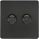 Knightsbridge MLA SF2192MBB Screwless 2G 2 - way 10 - 200W (5 - 150W LED) Intelligent dimmer - Matt Black - Knightsbridge MLA - Falcon Electrical