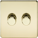 Knightsbridge MLA SF2192PB Screwless 2G 2 - way 10 - 200W (5 - 150W LED) Intelligent dimmer - Polished Brass - Knightsbridge MLA - Falcon Electrical