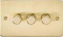 Knightsbridge MLA FP2193BB 3G 2-way 10-200W (5-150W LED) Intelligent dimmer - Brushed Brass