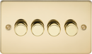 Knightsbridge MLA FP2194PB 4G 2-way 10-200W (5-150W LED) Intelligent dimmer - Polished Brass