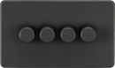 Knightsbridge MLA Screwless SF2194AT 4G 2-way 10-200W (5-150W LED) Intelligent dimmer - Anthracite