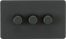 Knightsbridge MLA Screwless SF2193AT 3G 2-way 10-200W (5-150W LED) Intelligent dimmer - Anthracite