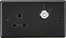 Knightsbridge MLA CL9LOCKMB 13A 1G DP Lockable socket - Matt Black