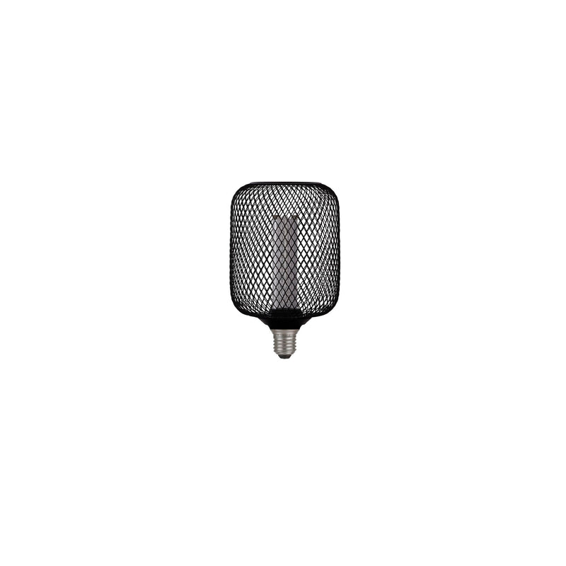 Searchlight 16002BK Wire Mesh Effect Drum Lamp - Black Metal