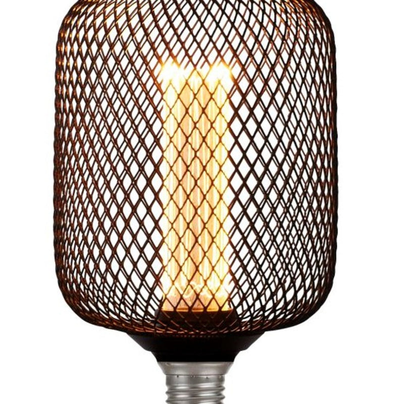 Searchlight 16002BK Wire Mesh Effect Drum Lamp - Black Metal