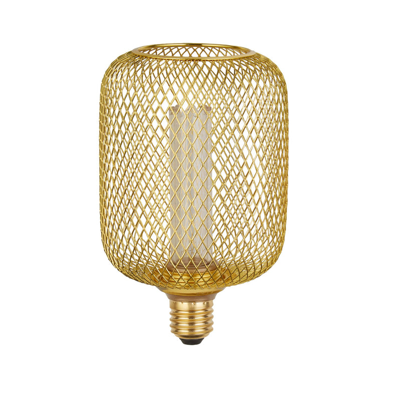 Searchlight 16002GO Wire Mesh Effect Drum Lamp - Gold Metal - Searchlight - Falcon Electrical UK