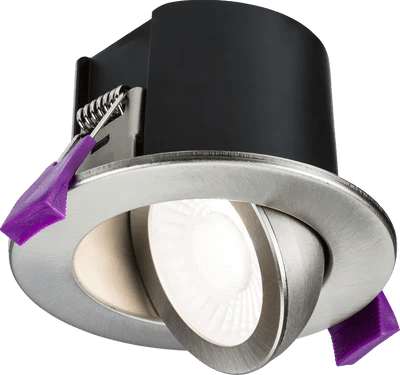 Knightsbridge MLA SPKEVTBC SpektroLED Evo Tilt - Fire Rated IP65 Downlight with 2 x Wattage and 4 x CCT - Brushed Chrome - Knightsbridge MLA - Falcon Electrical