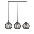 Searchlight 1623-3SM Balls  3Lt Bar Pendant - Chrome Metal & Smoked Glass
