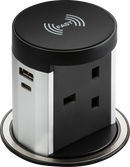 Knightsbridge MLA  SK0016 13A Pop up Socket with 10W Wireless Charger and Dual USB A+C (12V DC 1.5A) Max. 30W