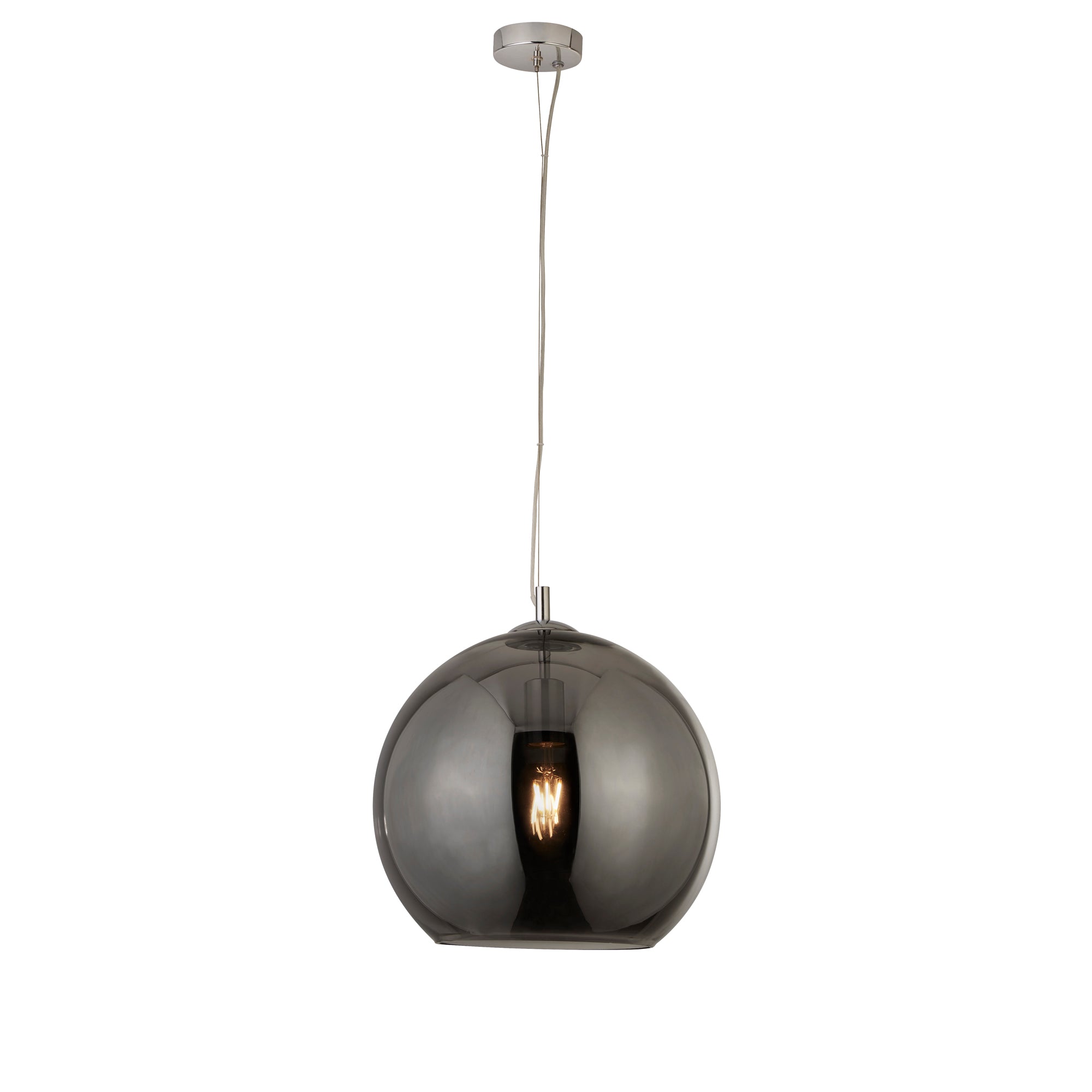 Searchlight 1635SM Balls Pendant - Chrome Metal & Smoked Glass ...