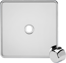 Knightsbridge MLA Screwless SF1DIMPC 1G Dimmer Plate with Matching Metal Dimmer Cap - Polished Chrome