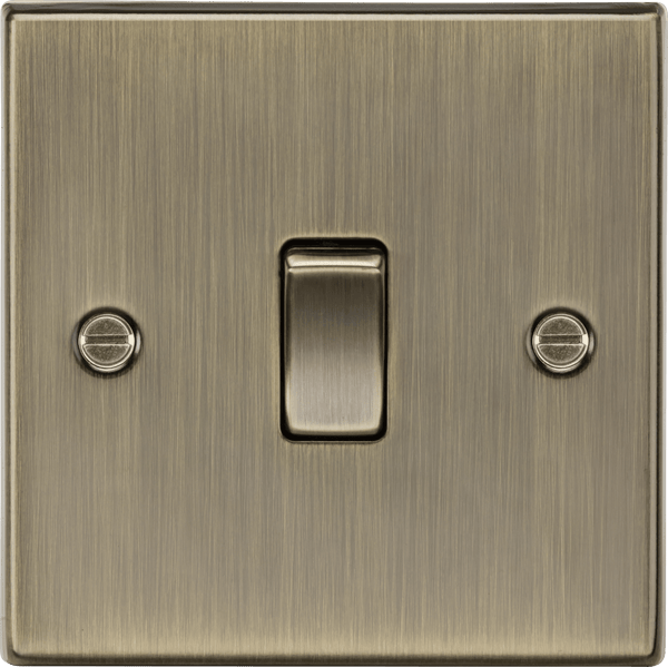 Knightsbridge MLA CS2AB 10AX 1G 2 - Way Plate Switch - Square Edge Antique Brass - Knightsbridge MLA - Falcon Electrical
