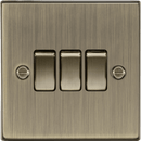 Knightsbridge MLA CS4AB 10AX 3G 2 Way Plate Switch - Square Edge Antique Brass - Knightsbridge MLA - Falcon Electrical