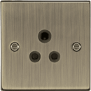 Knightsbridge MLA CS5AAB 5A Unswitched Socket - Square Edge Antique Brass Finish with Black Insert - Knightsbridge MLA - Falcon Electrical