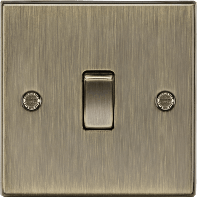 Knightsbridge MLA CS12AB 10AX 1G Intermediate Switch - Square Edge Antique Brass - Knightsbridge MLA - Falcon Electrical