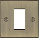 Knightsbridge MLA CS1GAB 1G Modular Faceplate - Square Edge Antique Brass - Knightsbridge MLA - Falcon Electrical