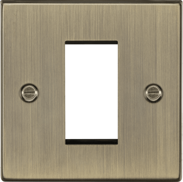 Knightsbridge MLA CS1GAB 1G Modular Faceplate - Square Edge Antique Brass - Knightsbridge MLA - Falcon Electrical