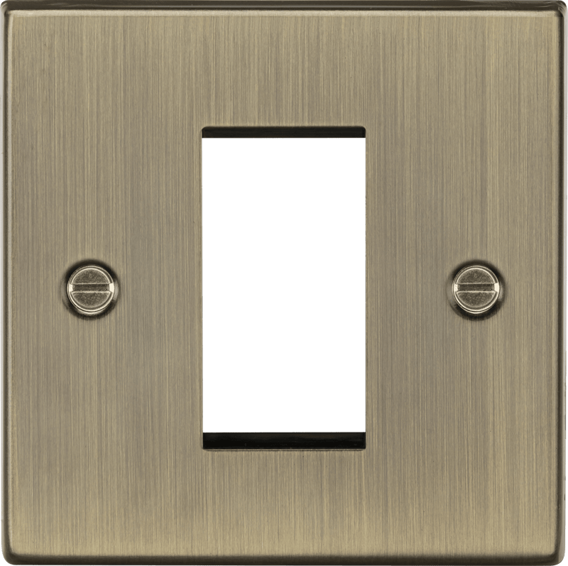 Knightsbridge MLA CS1GAB 1G Modular Faceplate - Square Edge Antique Brass - Knightsbridge MLA - Falcon Electrical