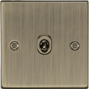 Knightsbridge MLA CSTOG1AB 10AX 1G 2 Way Toggle Switch - Square Edge Antique Brass - Knightsbridge MLA - Falcon Electrical
