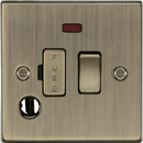 Knightsbridge MLA CS63FAB 13A Switched Fused Spur Unit with Neon & Flex Outlet - Square Edge Antique Brass - Knightsbridge MLA - Falcon Electrical