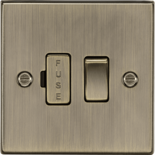 Knightsbridge MLA CS63AB 13A Switched Fused Spur Unit - Square Edge Antique Brass - Knightsbridge MLA - Falcon Electrical