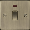 Knightsbridge MLA CS834NAB 20A 1G DP Switch with Neon - Square Edge Antique Brass - Knightsbridge MLA - Falcon Electrical