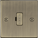 Knightsbridge MLA CS6AB 13A Fused Spur Unit - Square Edge Antique Brass - Knightsbridge MLA - Falcon Electrical