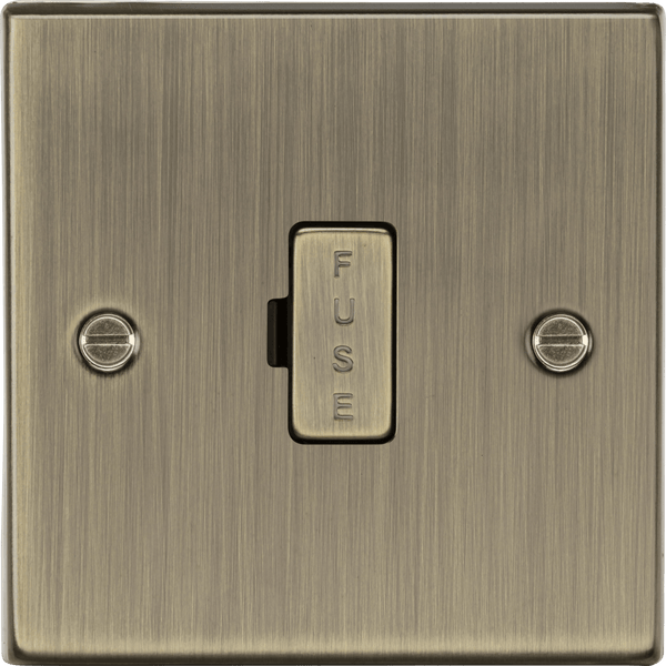 Knightsbridge MLA CS6AB 13A Fused Spur Unit - Square Edge Antique Brass - Knightsbridge MLA - Falcon Electrical