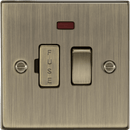 Knightsbridge MLA CS63NAB 13A Switched Fused Spur Unit with Neon - Square Edge Antique Brass - Knightsbridge MLA - Falcon Electrical