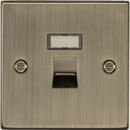 Knightsbridge MLA CS45AB RJ45 Network Outlet - Square Edge Antique Brass - Knightsbridge MLA - Falcon Electrical