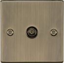 Knightsbridge MLA CS010AB TV Outlet (non - isolated) - Square Edge Antique Brass - Knightsbridge MLA - Falcon Electrical