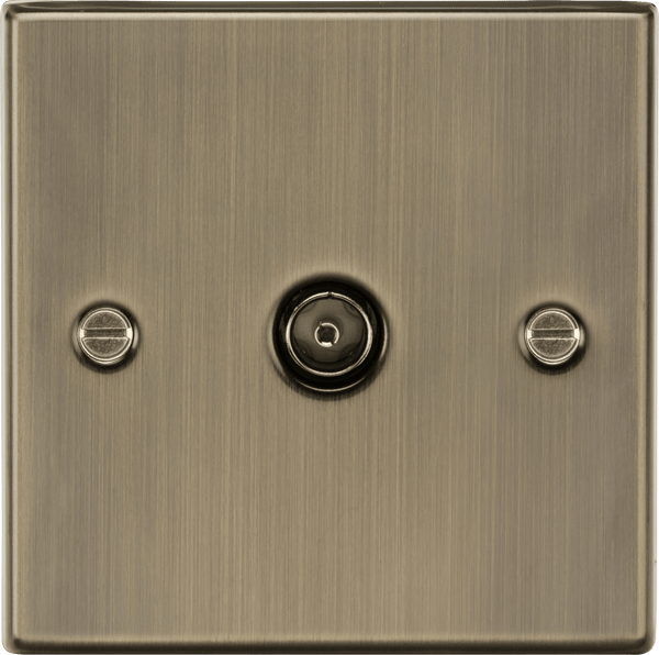 Knightsbridge MLA CS010AB TV Outlet (non - isolated) - Square Edge Antique Brass - Knightsbridge MLA - Falcon Electrical