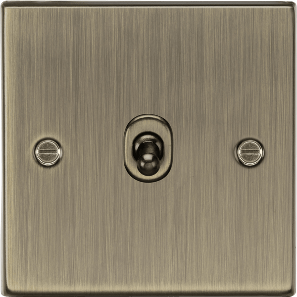 Knightsbridge MLA CSTOG12AB 10AX 1G Intermediate Toggle Switch - Square Edge Antique Brass - Knightsbridge MLA - Falcon Electrical