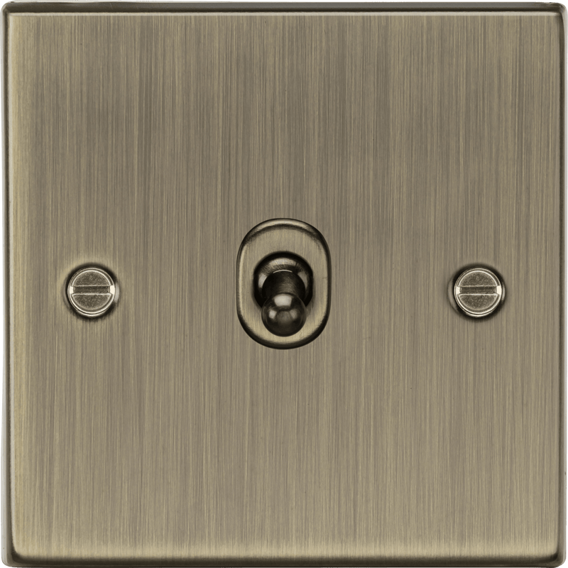 Knightsbridge MLA CSTOG12AB 10AX 1G Intermediate Toggle Switch - Square Edge Antique Brass - Knightsbridge MLA - Falcon Electrical