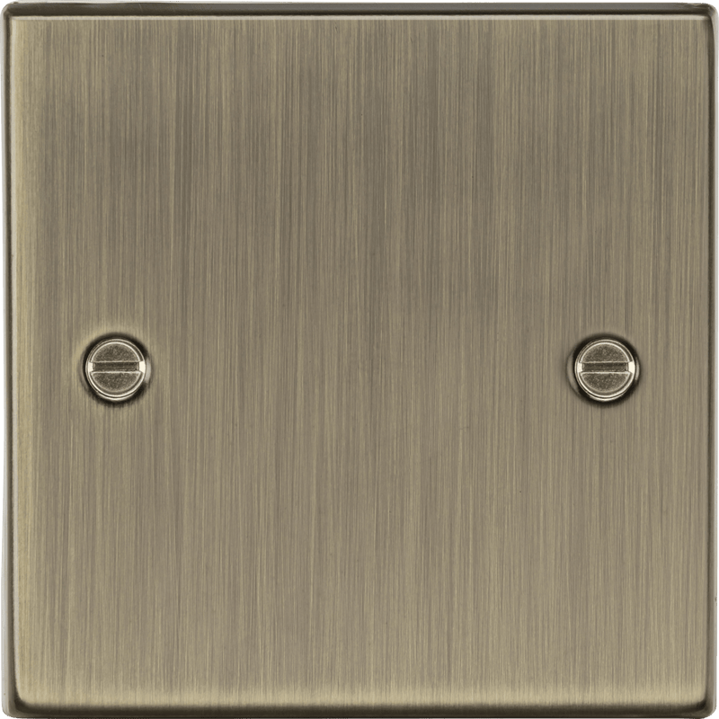 Knightsbridge MLA CS85AB 1G Blanking Plate - Square Edge Antique Brass - Knightsbridge MLA - Falcon Electrical