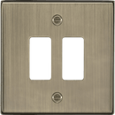 Knightsbridge MLA GDCS2AB 2G grid faceplate - antique brass - Knightsbridge MLA - Falcon Electrical