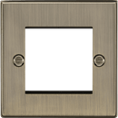 Knightsbridge MLA CS2GAB 2G Modular Faceplate - Square Edge Antique Brass - Knightsbridge MLA - Falcon Electrical