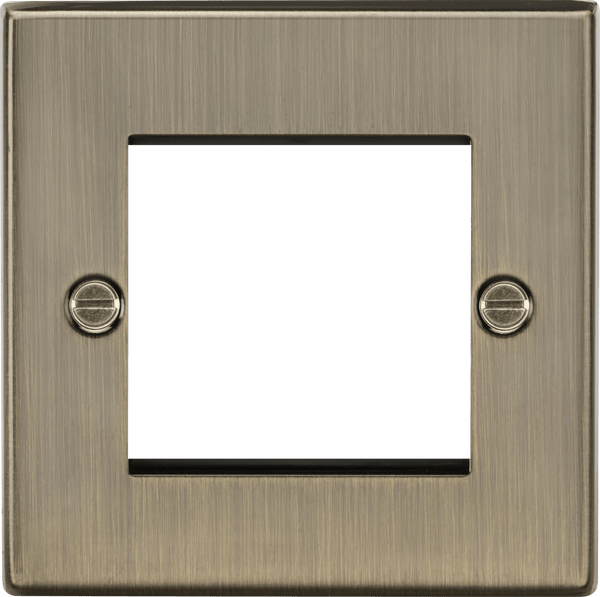 Knightsbridge MLA CS2GAB 2G Modular Faceplate - Square Edge Antique Brass - Knightsbridge MLA - Falcon Electrical