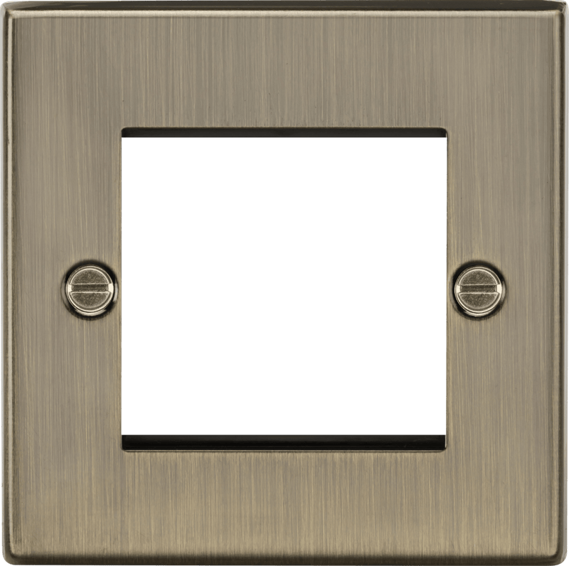 Knightsbridge MLA CS2GAB 2G Modular Faceplate - Square Edge Antique Brass - Knightsbridge MLA - Falcon Electrical
