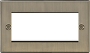 Knightsbridge MLA CS4GAB 4G Modular Faceplate - Square Edge Antique Brass - Knightsbridge MLA - Falcon Electrical