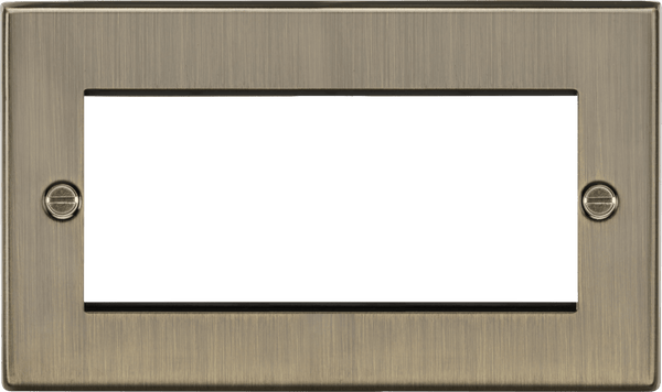 Knightsbridge MLA CS4GAB 4G Modular Faceplate - Square Edge Antique Brass - Knightsbridge MLA - Falcon Electrical