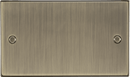 Knightsbridge MLA CS86AB 2G Blanking Plate - Square Edge Antique Brass - Knightsbridge MLA - Falcon Electrical